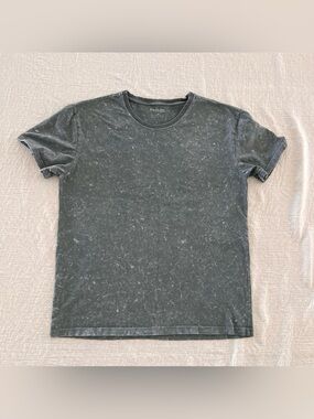 RSQ Men’s Mineral Wash Crew Tee - Charcoal Grey